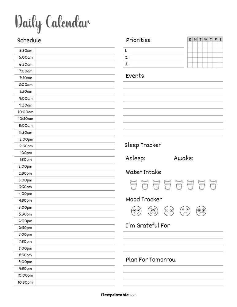 Daily Calendar