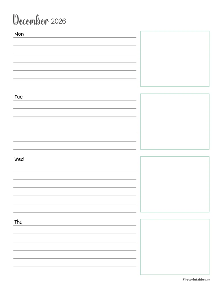 December 2026 - Horizontal Layout 01
