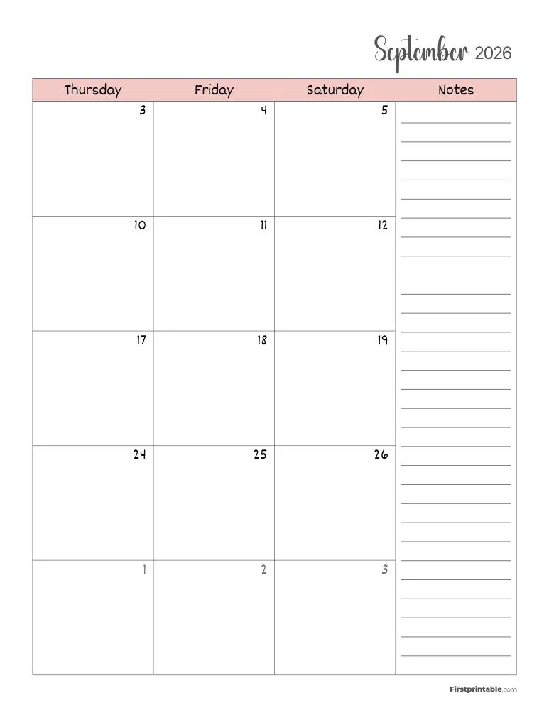 September 2026 Calendar Page 02