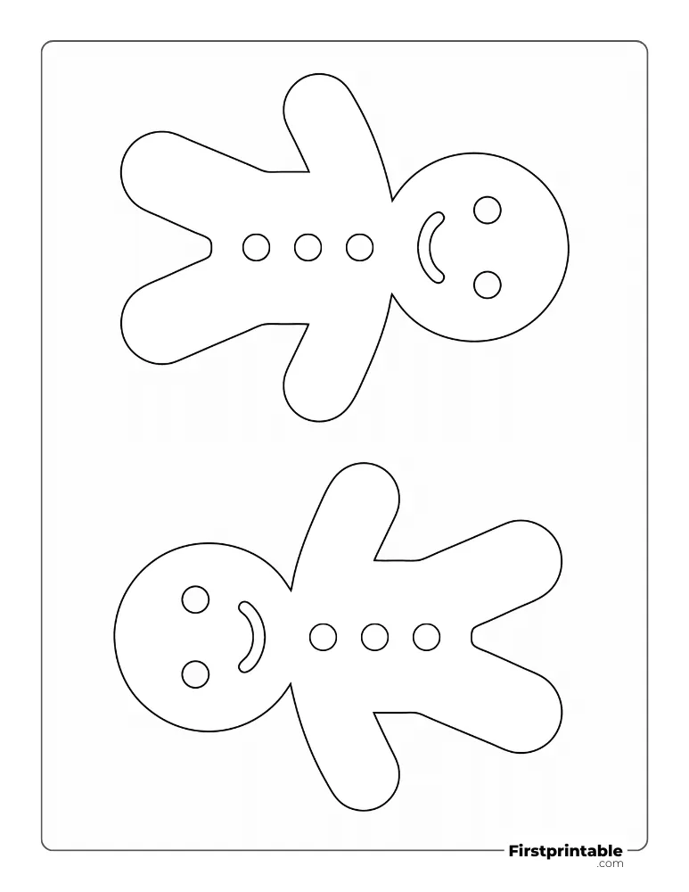 Simple Gingerbread Man Template - Large Outline