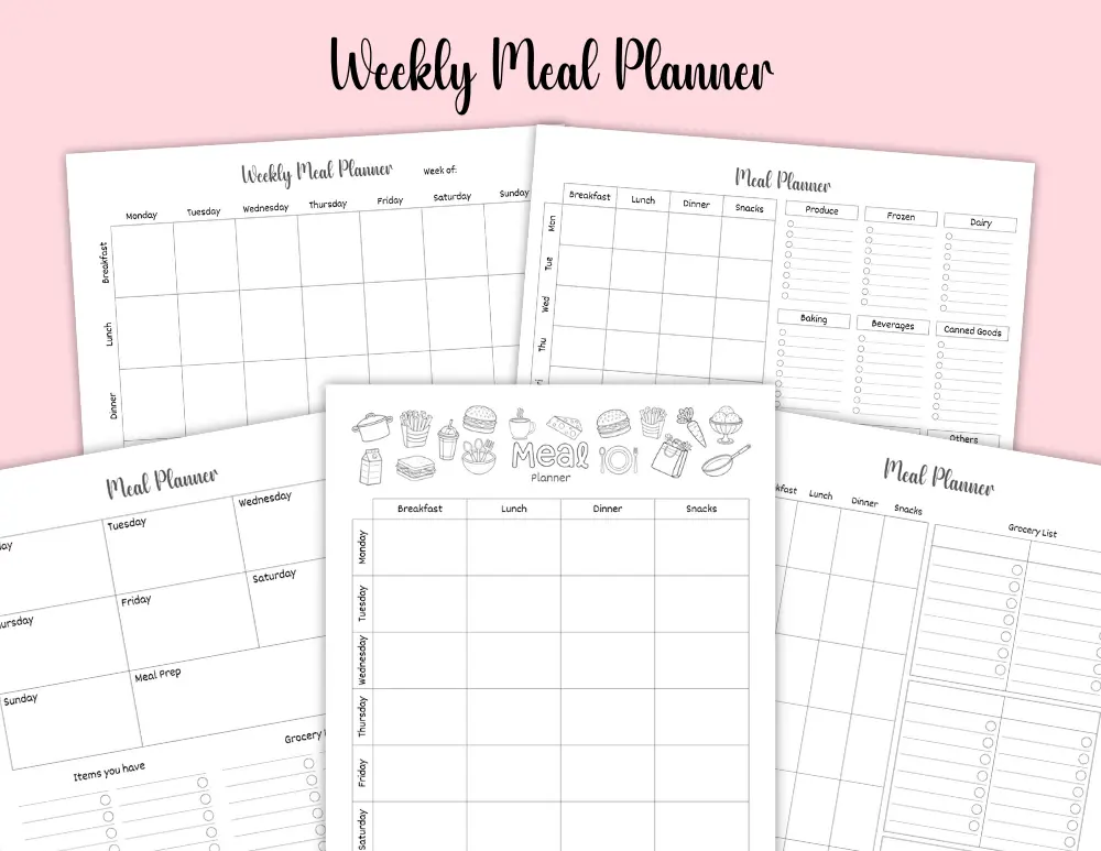 Weekly Meal Planner Weekly Meal Planner