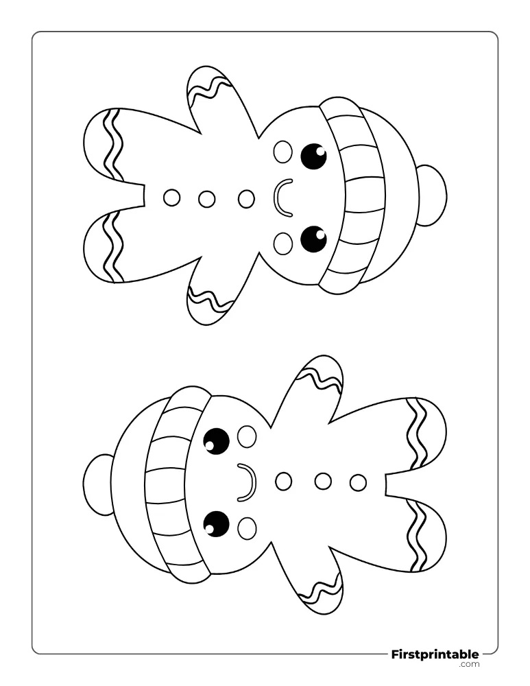 Winter Themed - Gingerbread Man Template - Large Outline