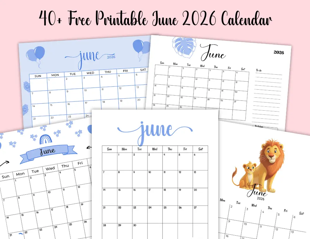 40+ Free Printable June 2026 Calendar 40+ Free Printable June 2026 Calendar