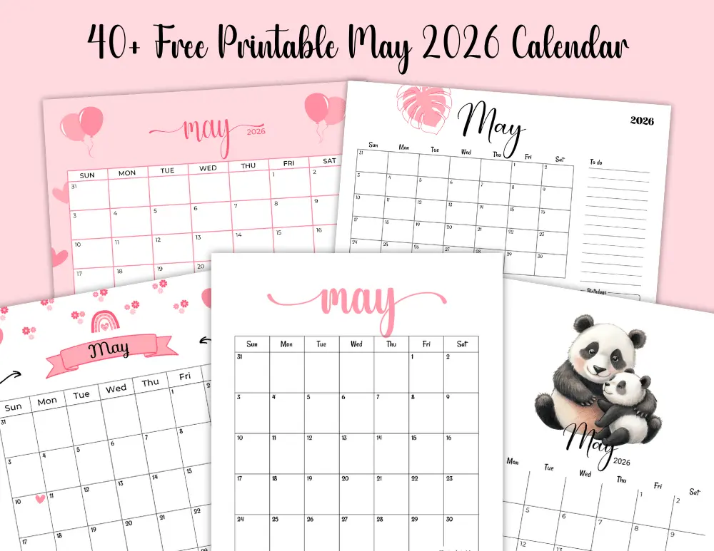 40+ Free Printable May 2026 Calendar