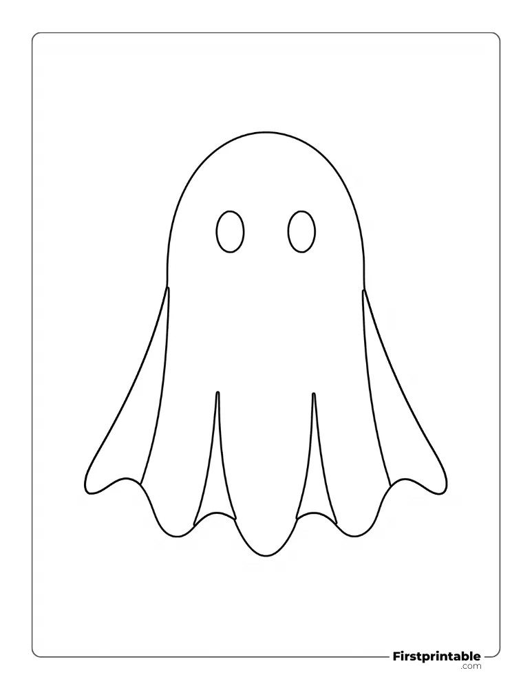 Blanket Ghost Template - Full Page Outline