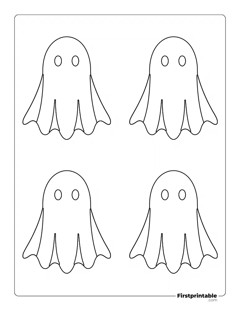 Blanket Ghost Template - Medium Outline