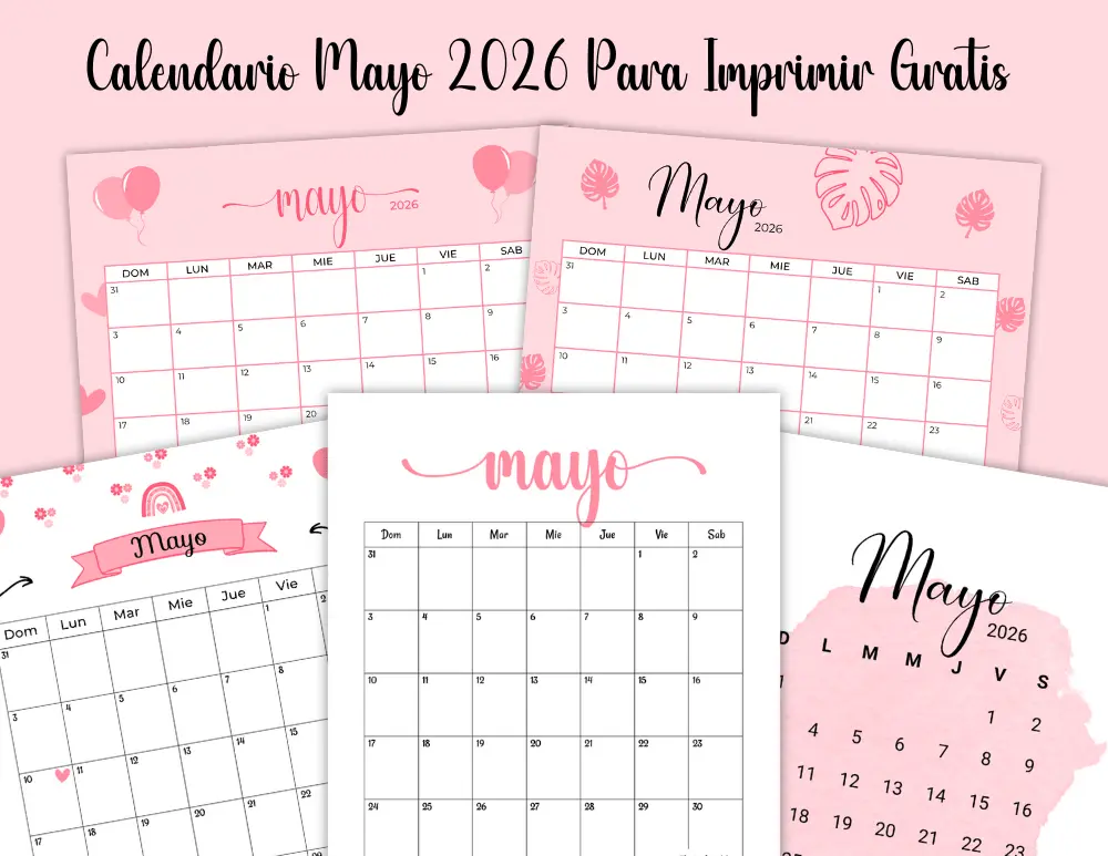 Calendario Mayo 2026 Para Imprimir Gratis en Español