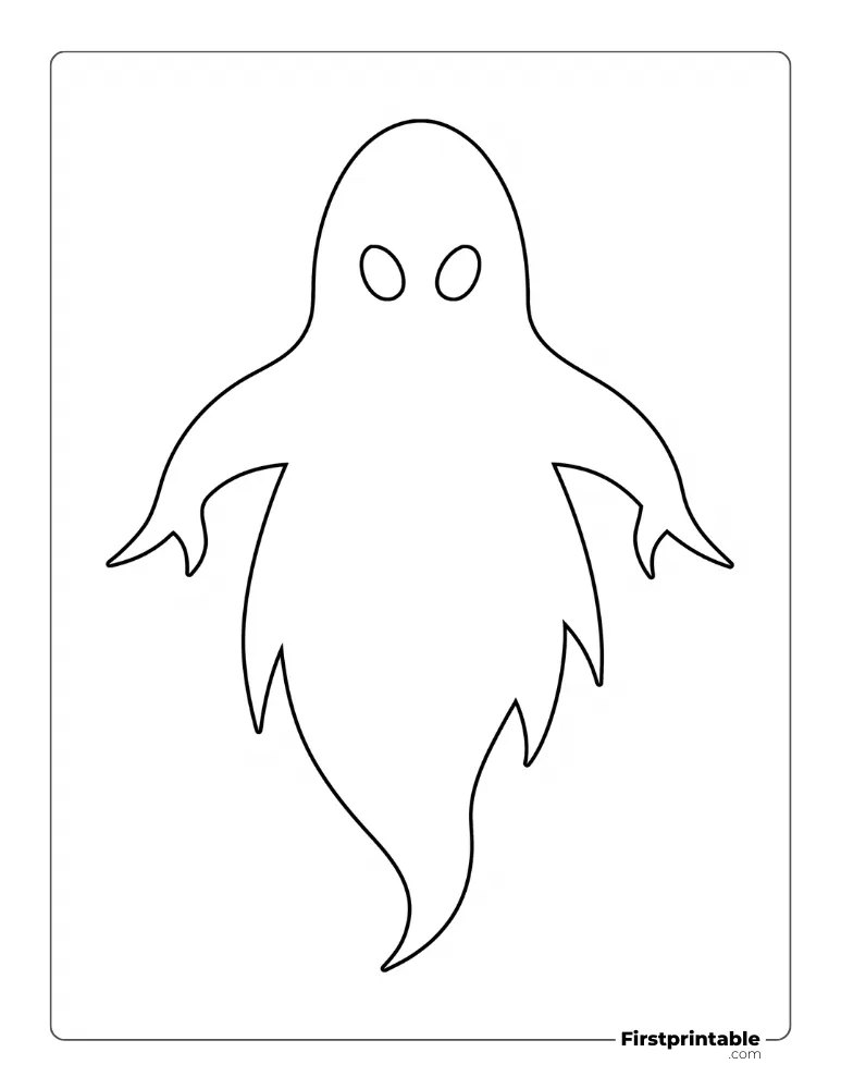 Creepy Ghost Template - Full Page Outline