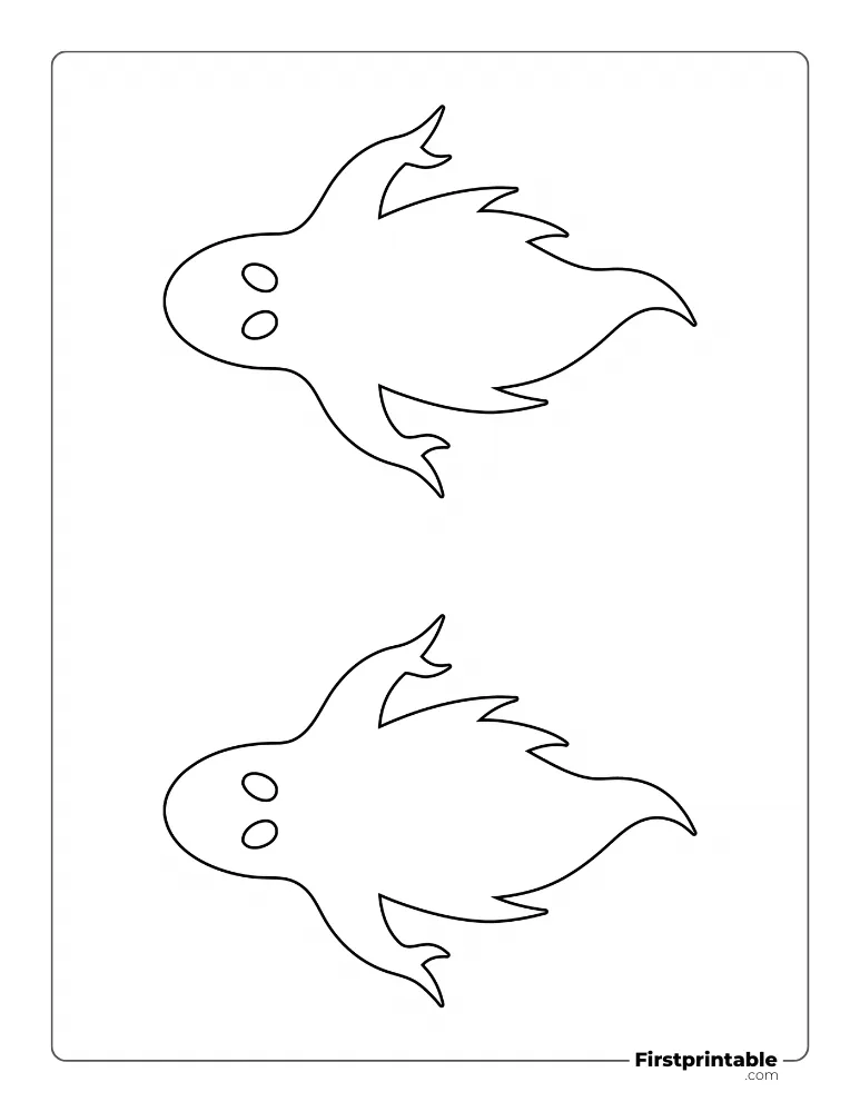 Creepy Ghost Template - Large Outline