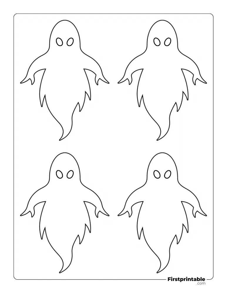 Creepy Ghost Template - Medium Outline