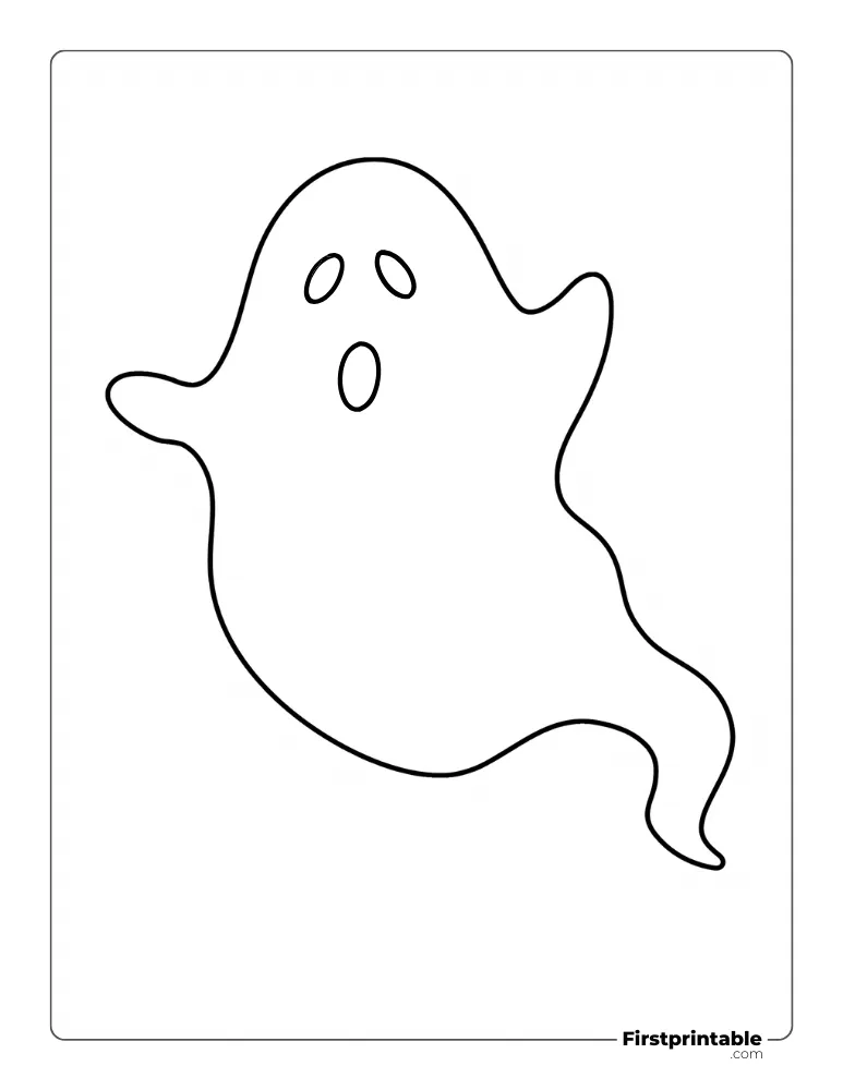 Floating Ghost Template - Full Page Outline