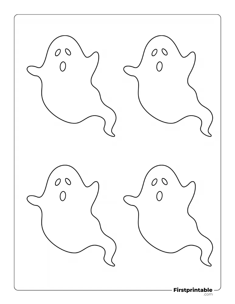 Floating Ghost Template - Medium Outline