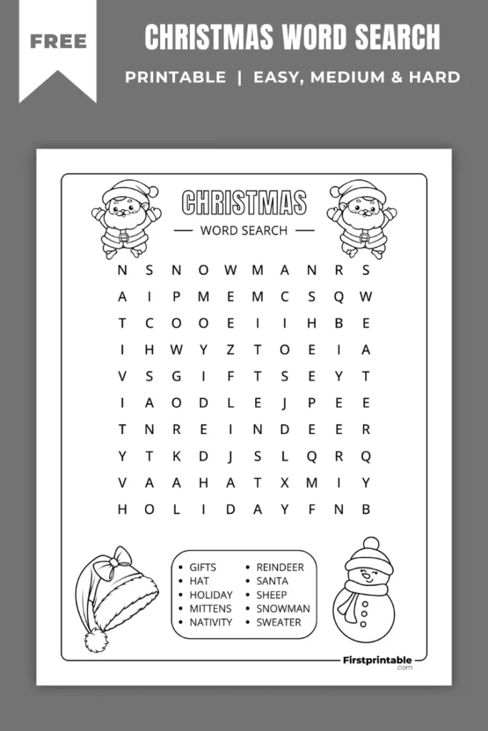 Christmas Word Search Puzzles | Free Printable