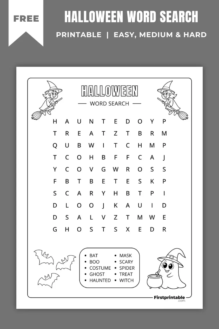 Halloween Word Search Puzzles | Free Printable