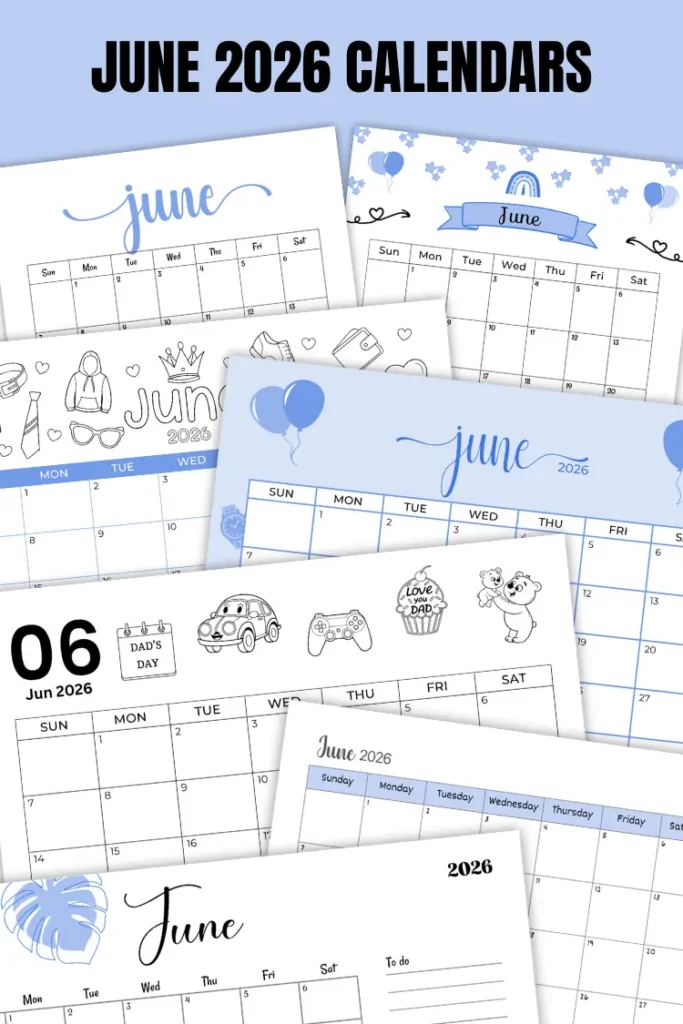 June 2026 Calendars | 40 Free Printable PDF