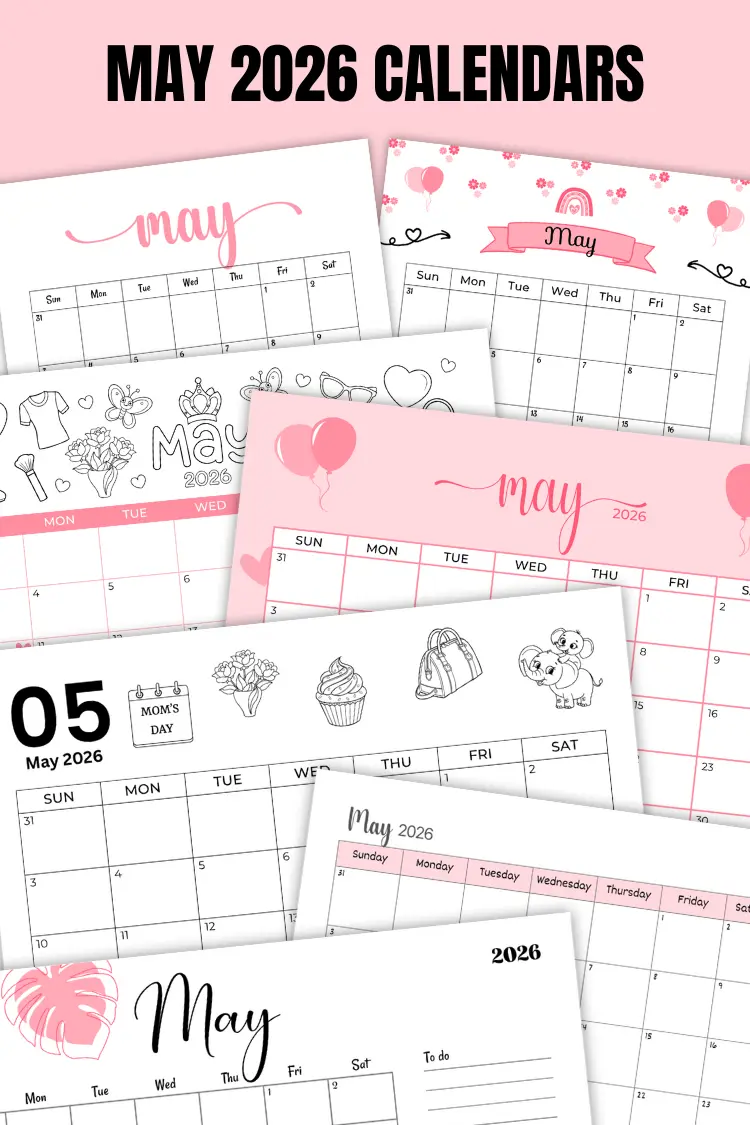May 2026 Calendars | 40 Free Printable PDF