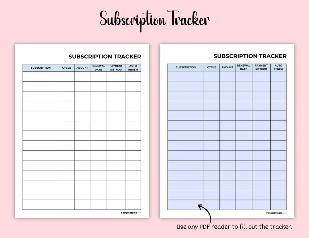 Free Subscription Tracker Free Subscription Tracker