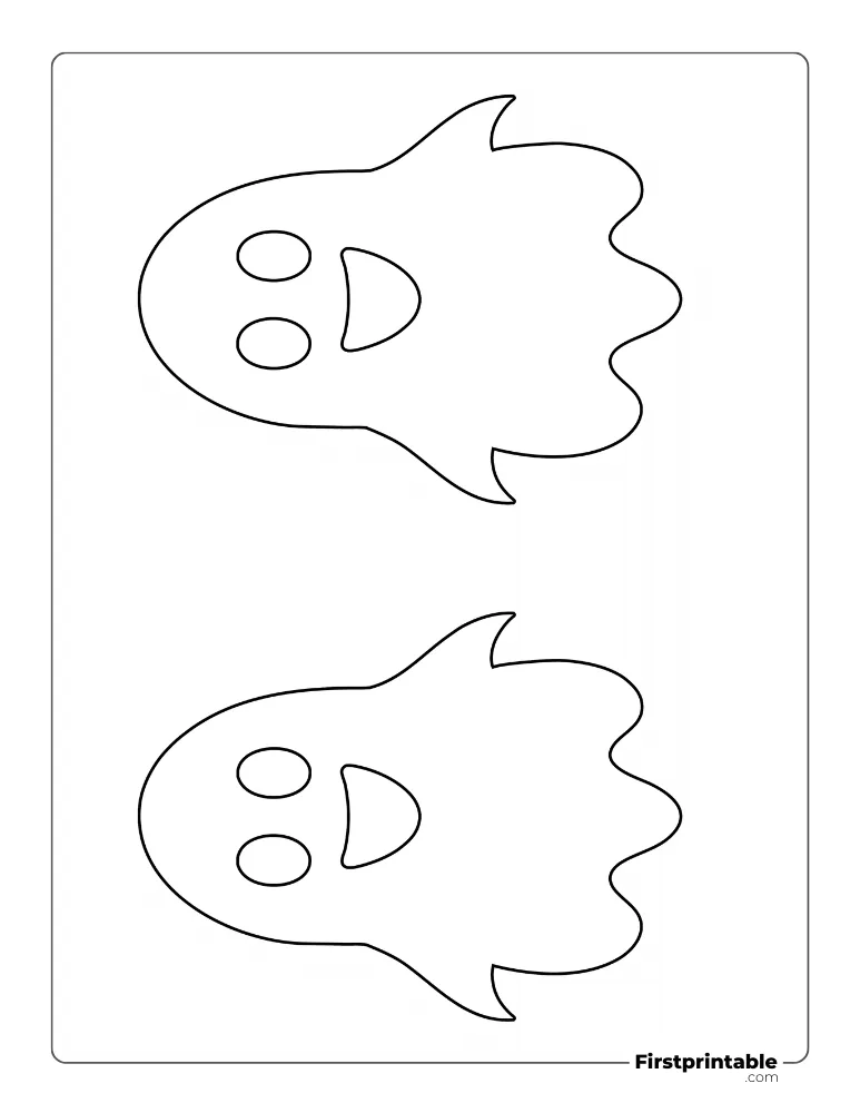 Funny Ghost Template - Large Outline