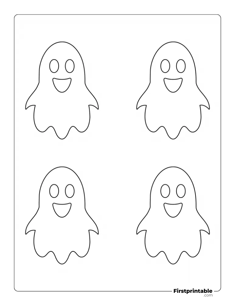 Funny Ghost Template - Medium Outline