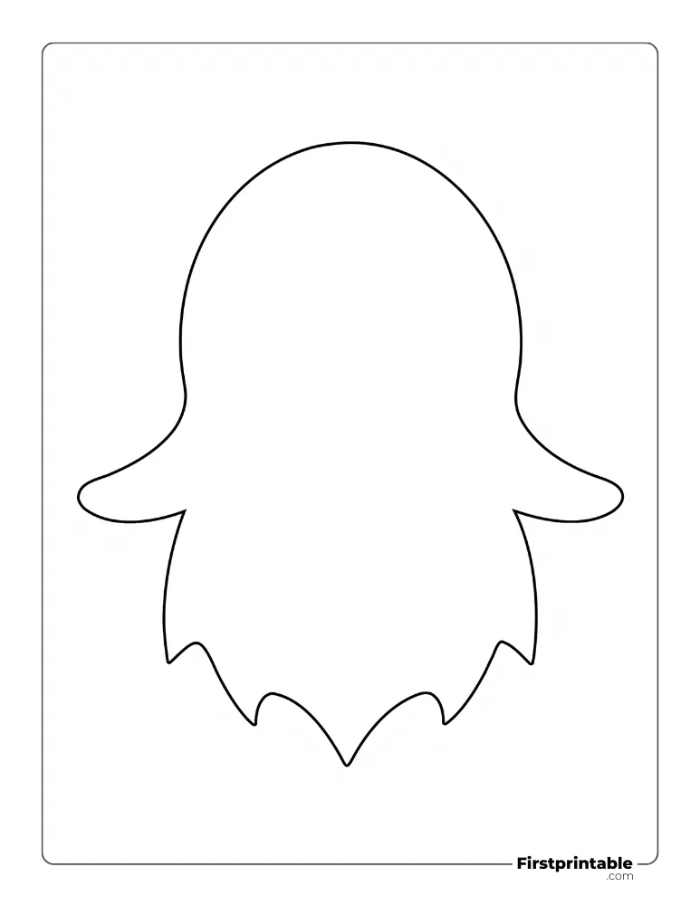 Ghost Template with Hands - Full Page Outline