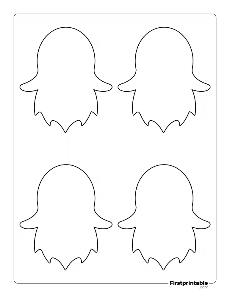 Ghost Template with Hands - Medium Outline