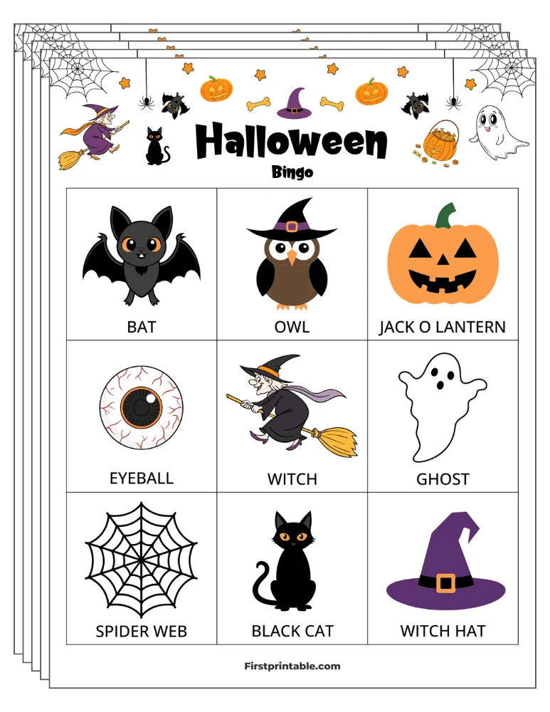 Halloween Bingo Cards 01 - 3x3 (24 Cards)