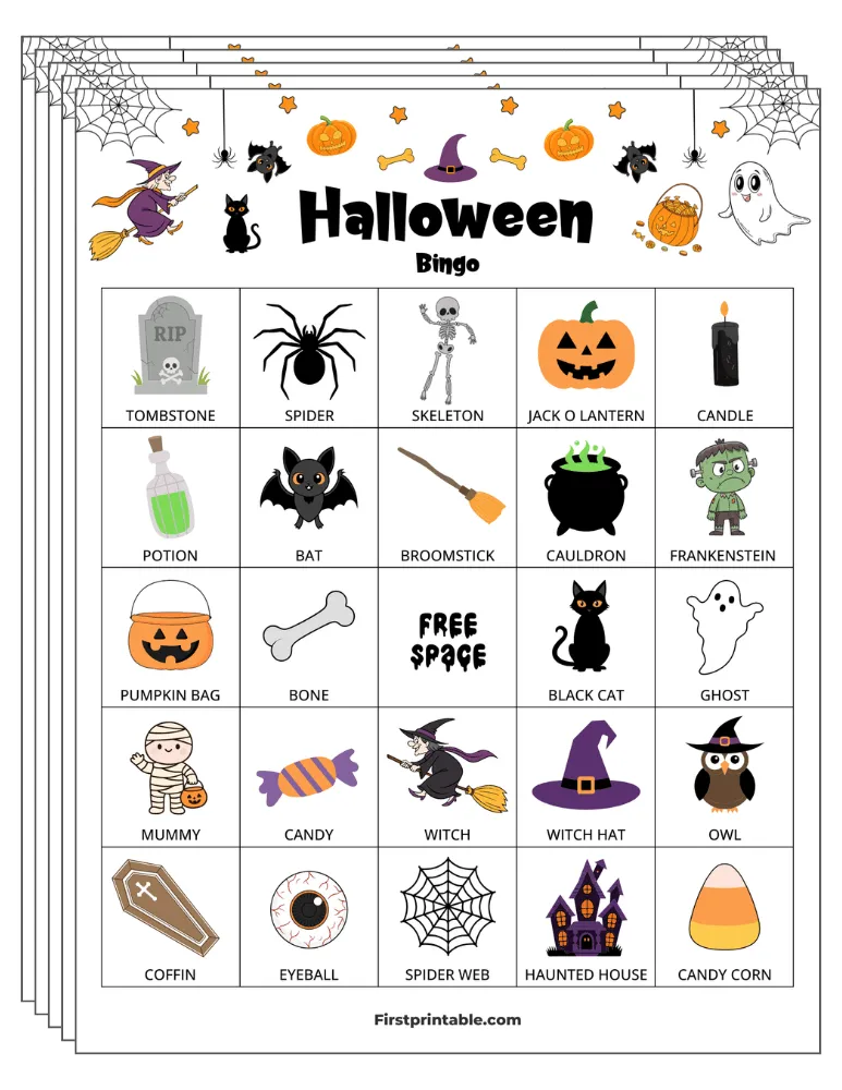 Halloween Bingo Cards 01 - 5x5 (24 Cards)