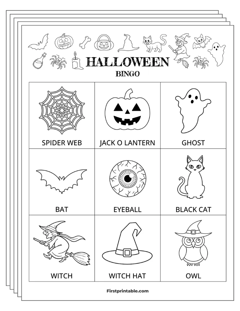 Halloween Bingo Cards 02 - 3x3 (24 Cards)