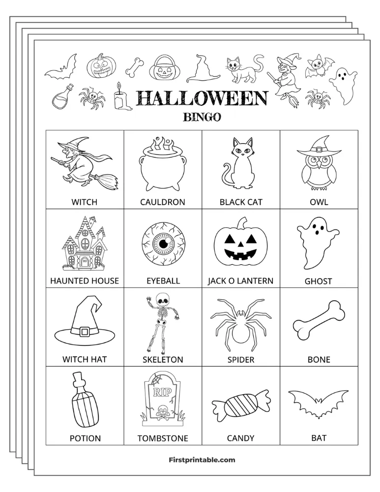 Halloween Bingo Cards 02 - 4x4 (24 Cards)