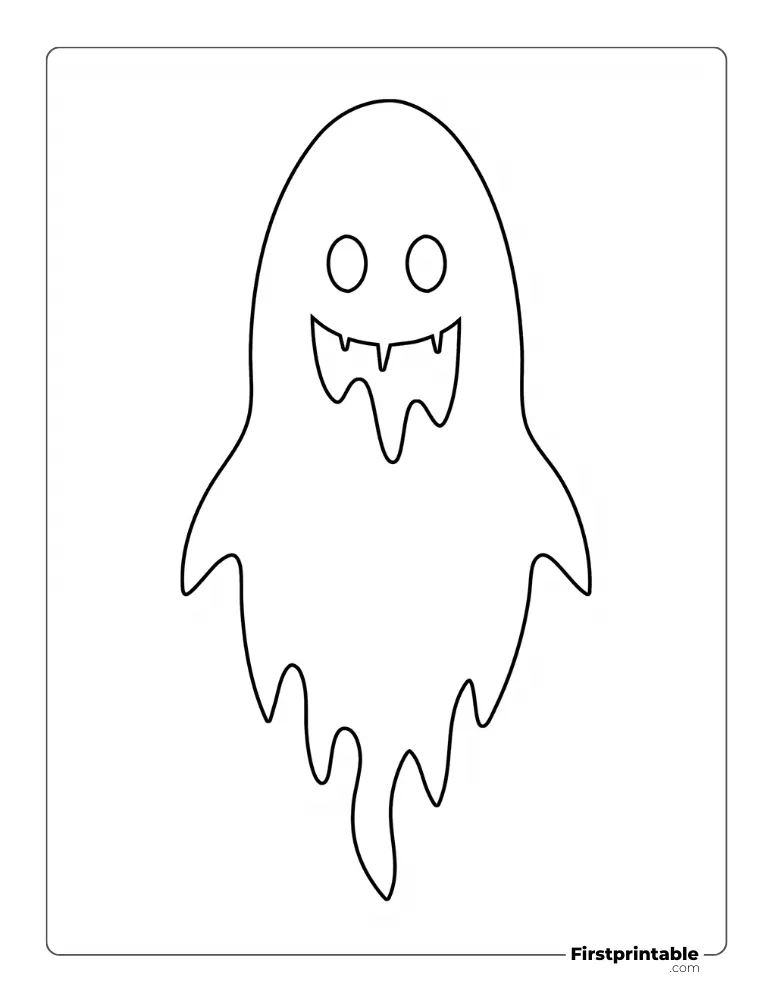 Halloween Ghost Template - Full Page Outline