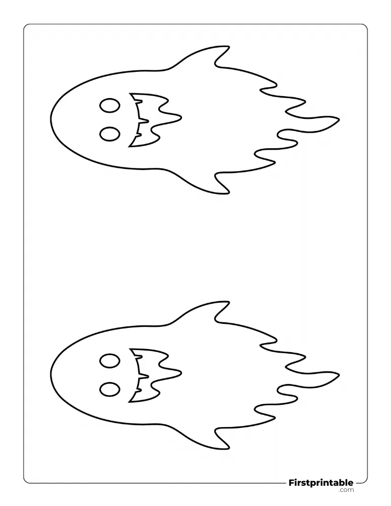 Halloween Ghost Template - Large Outline