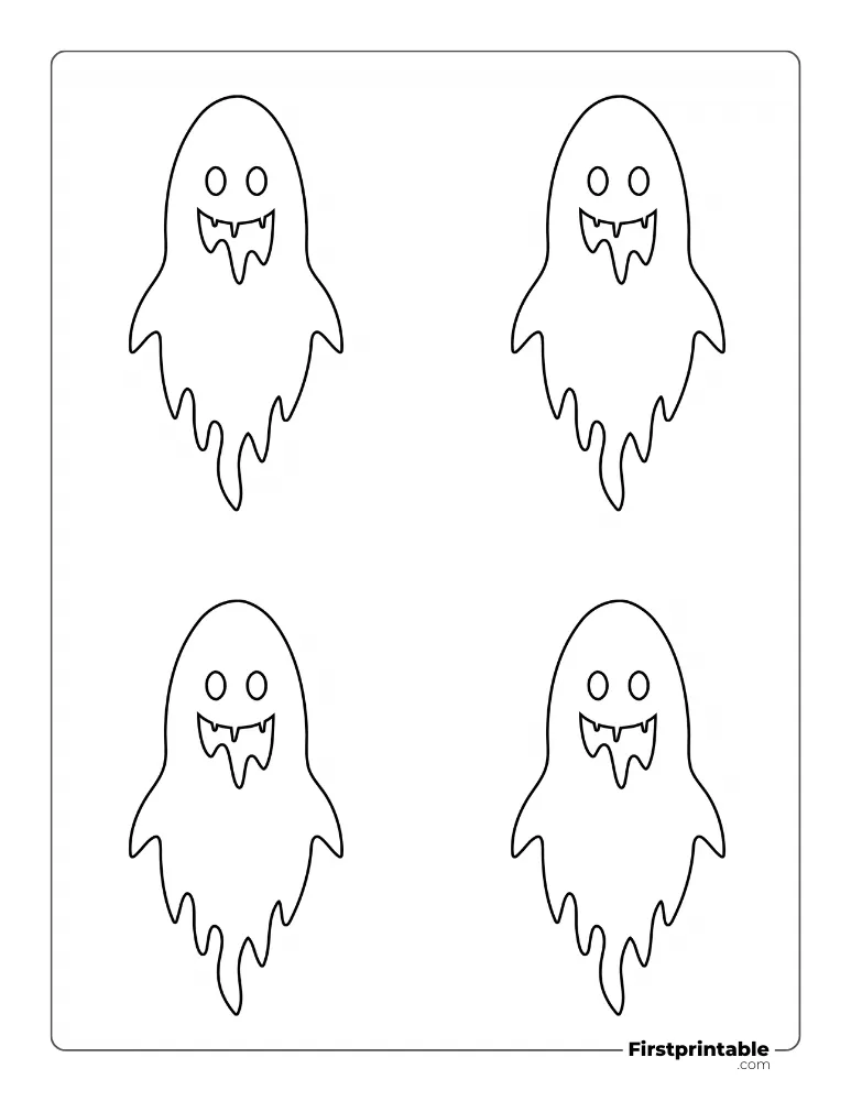 Halloween Ghost Template - Medium Outline