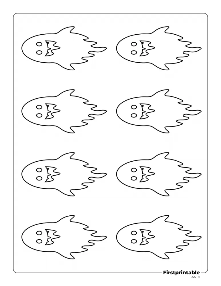 Halloween Ghost Template - Small Outline