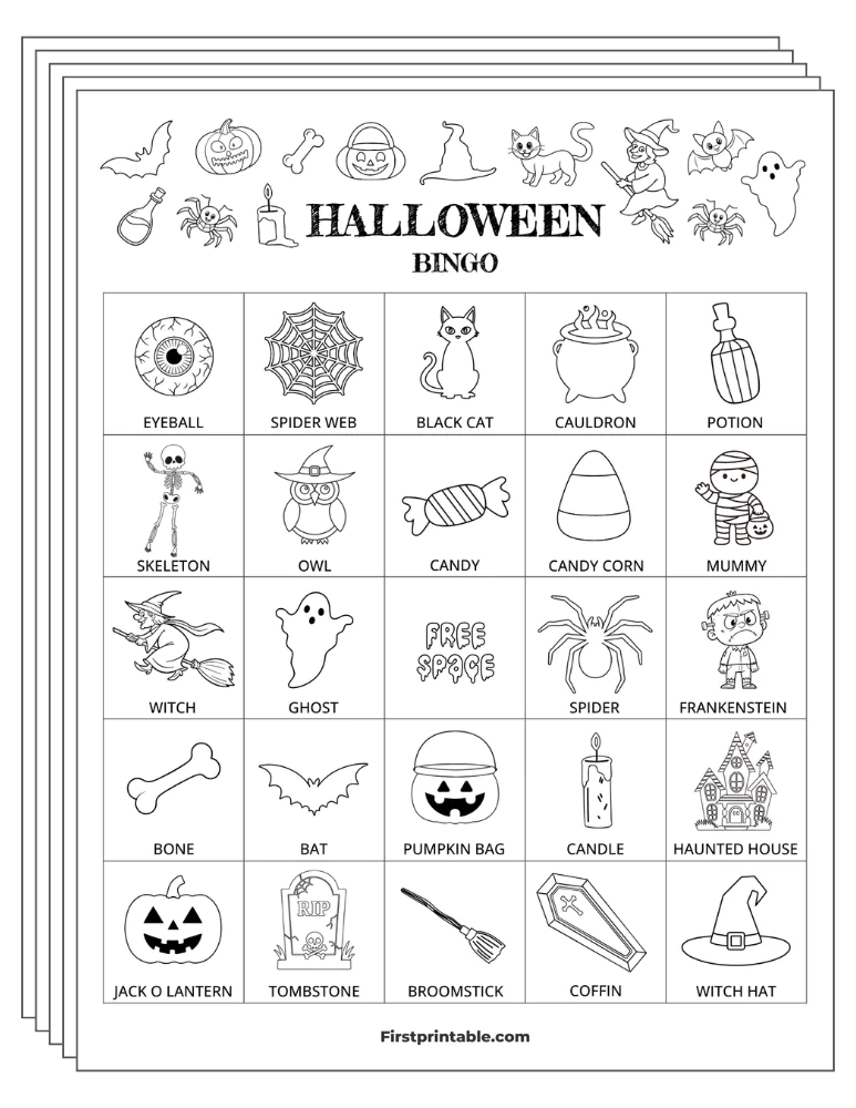 Halloween Bingo Cards 02 - 5x5 (24 Cards)