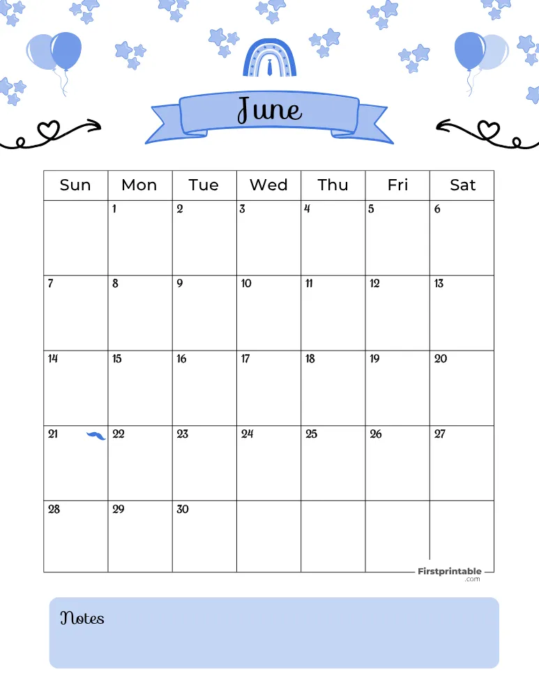 June Calendar 2026 Fathers Day Template 01