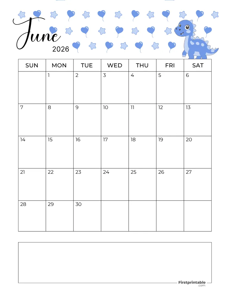 June Calendar 2026 Fathers Day Template 10