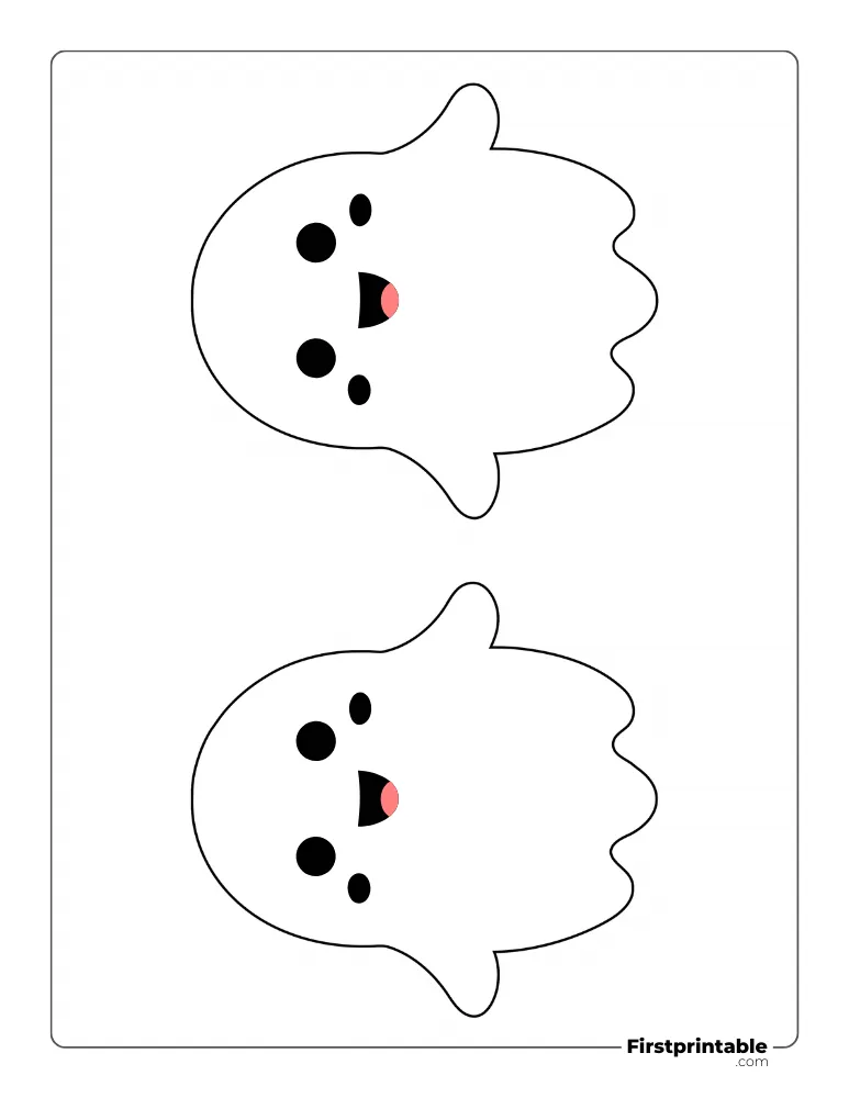 Kawaii Ghost Template - Large Outline