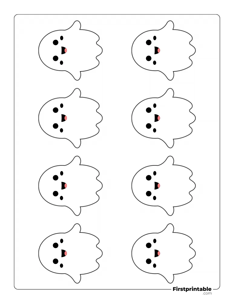 Kawaii Ghost Template - Small Outline