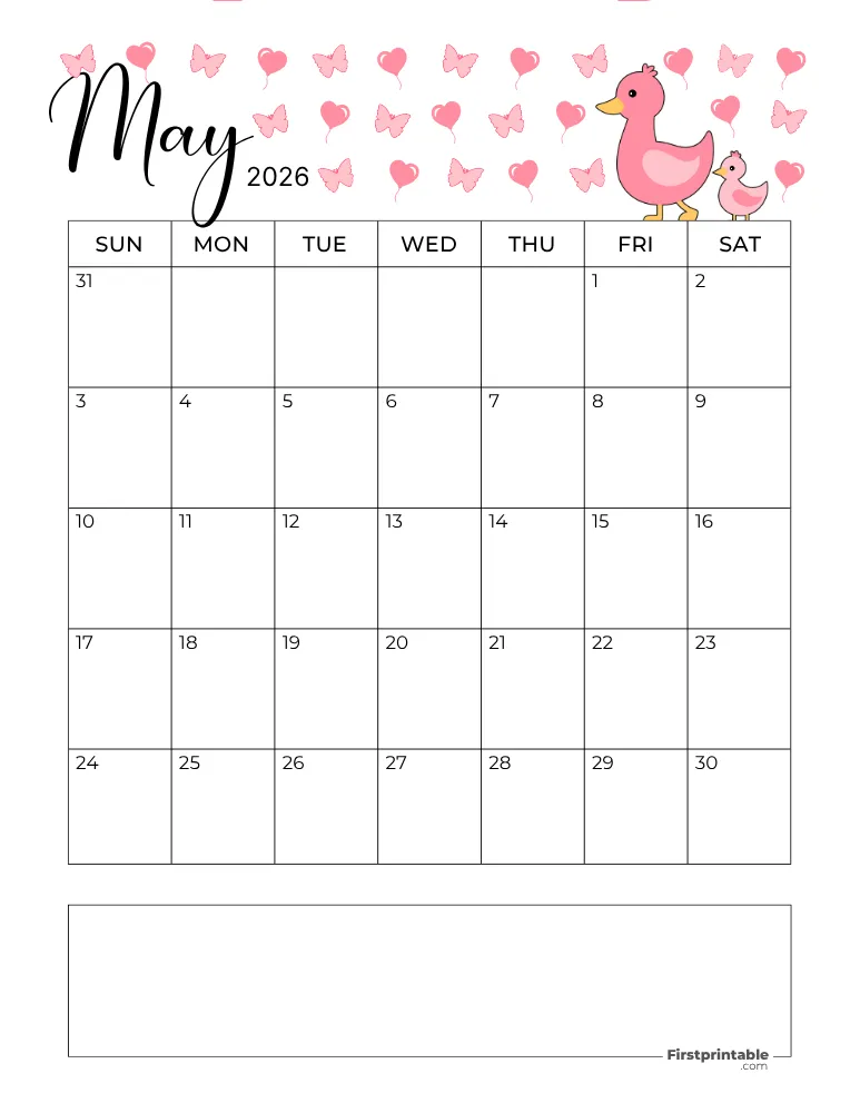 May Calendar 2026 Mothers Day Template 10