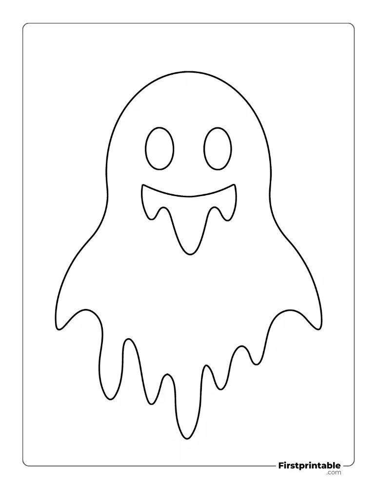 Melting Ghost Template - Full Page Outline