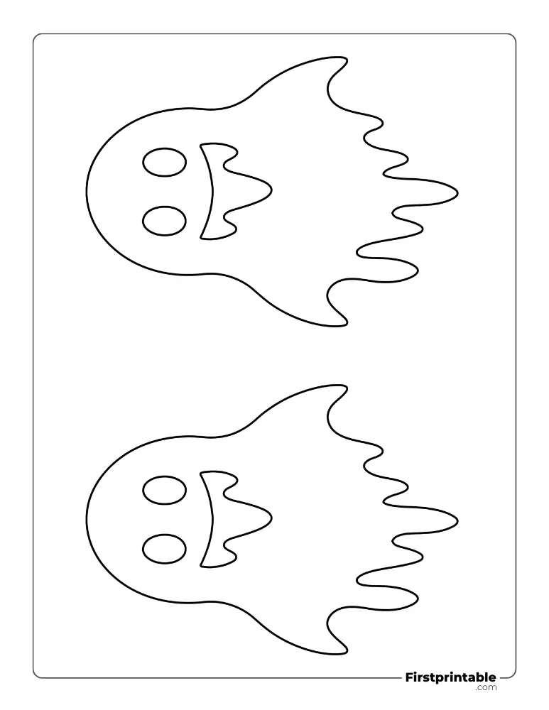 Melting Ghost Template - Large Outline