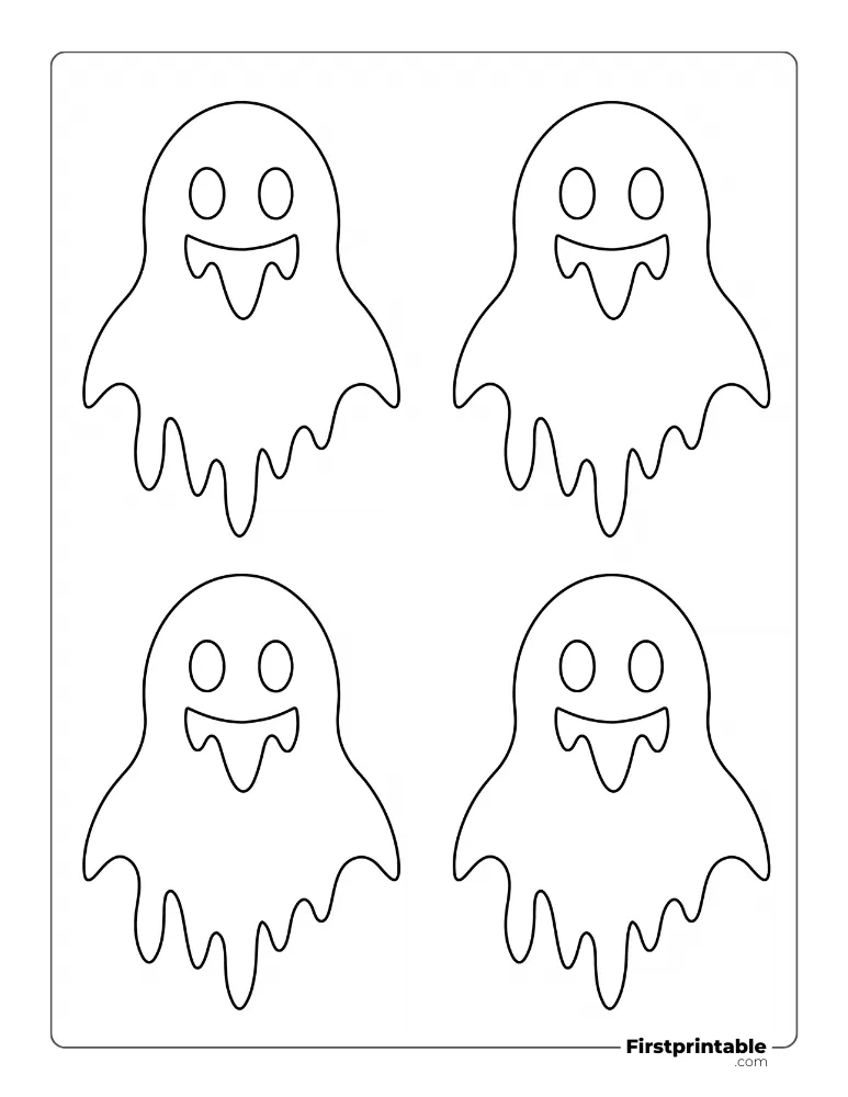 Melting Ghost Template - Medium Outline