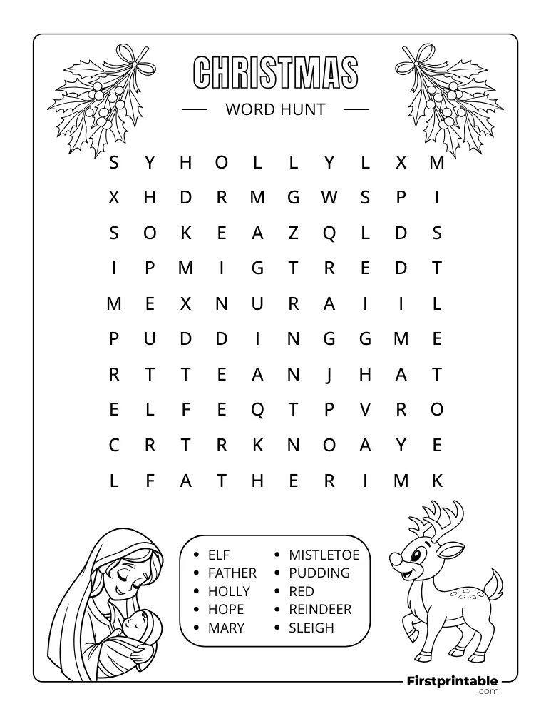 Christmas Word Hunt - Easy