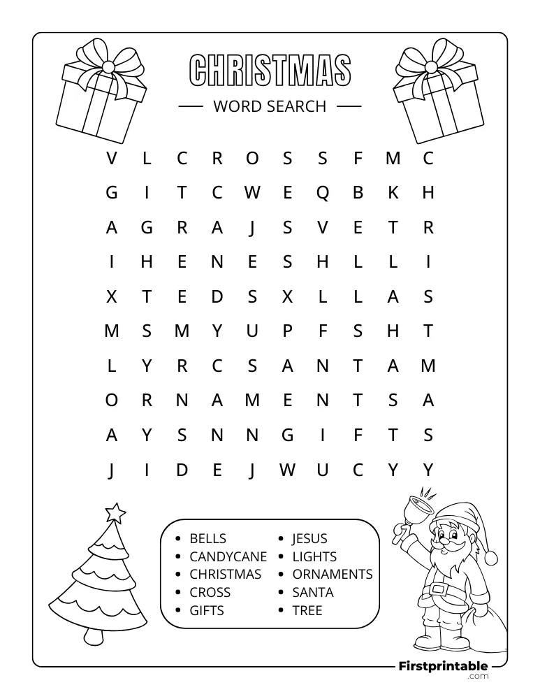 Christmas Word Search - Easy 01