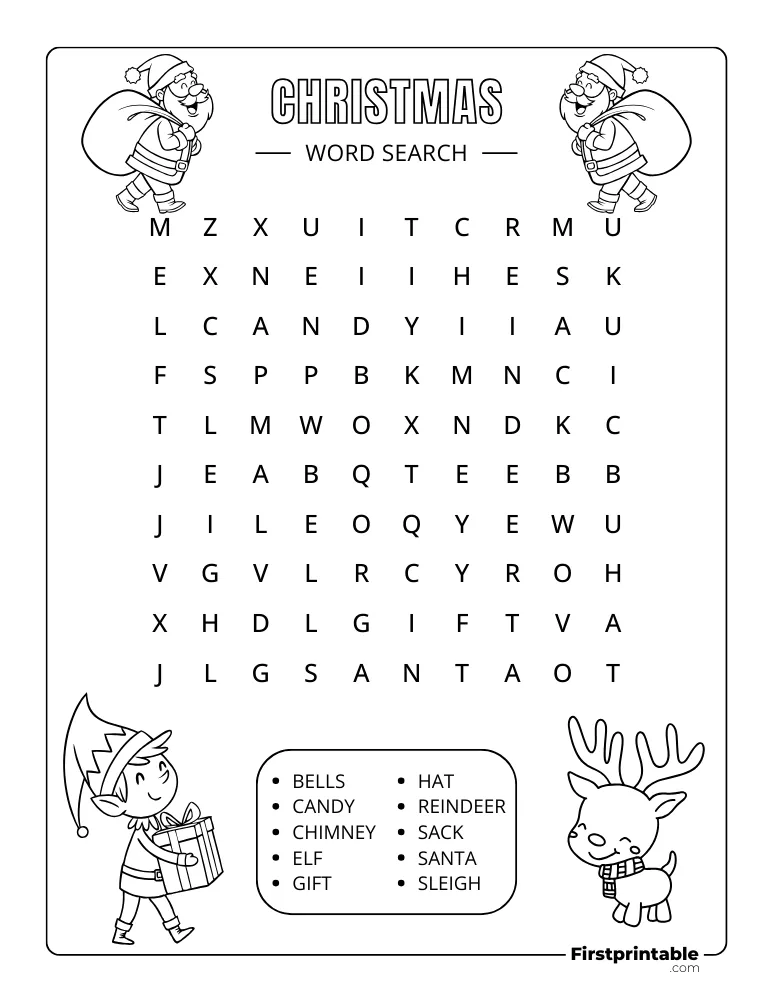 Christmas Word Search - Easy 02