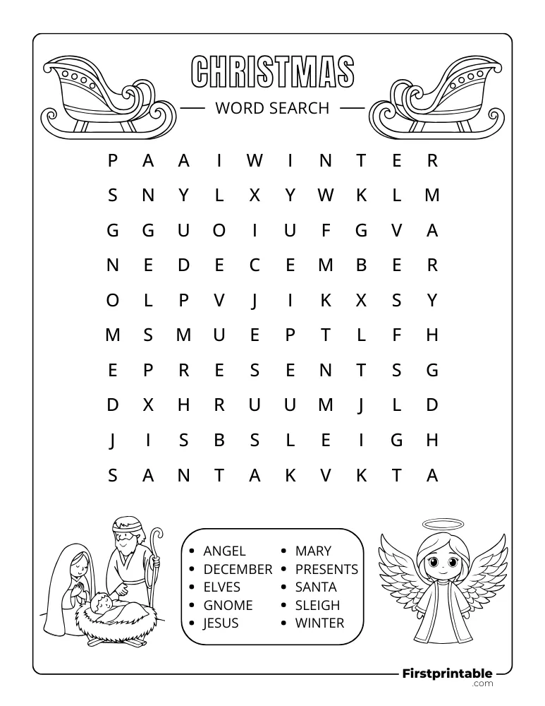 Christmas Word Search - Easy 03