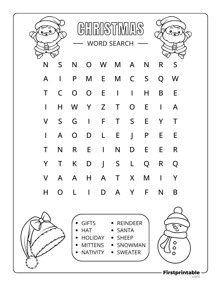 Christmas Word Search - Easy 04