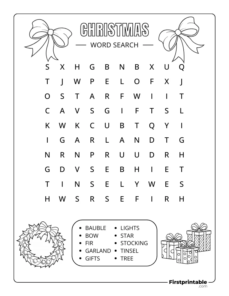 Christmas Word Search - Easy 06