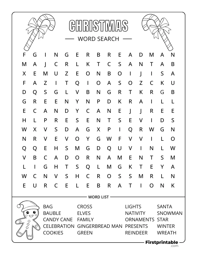 Christmas Word Search - Medium 02