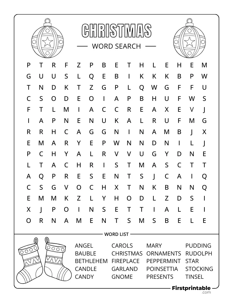 Christmas Word Search - Medium 04